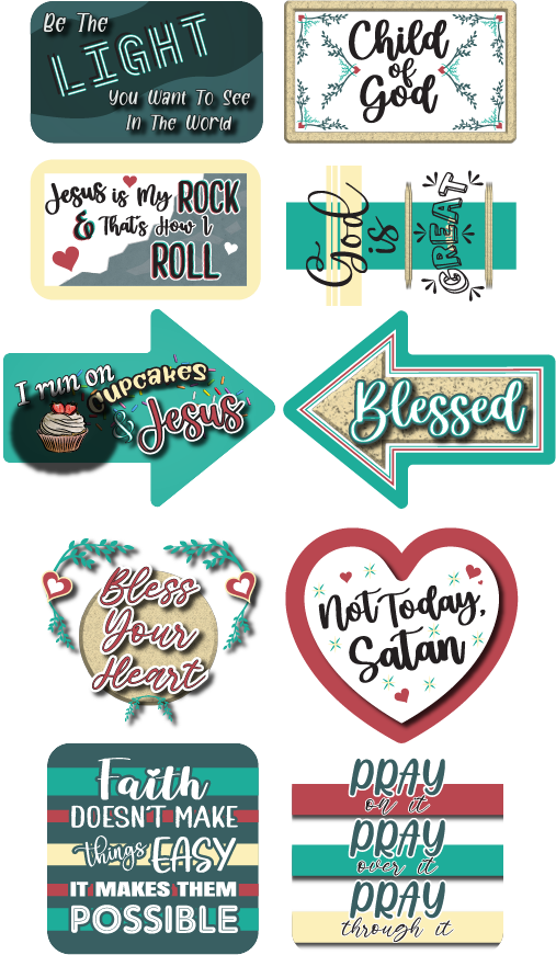 BUNDLE: Southern Christian 5 Double-Sided Photo Booth Props