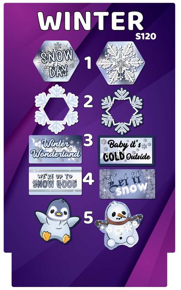BUNDLE: Winter 5 Double-Sided Photo Booth Props