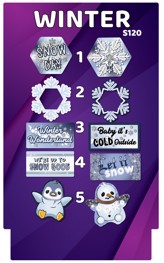 BUNDLE: Winter 5 Double-Sided Photo Booth Props