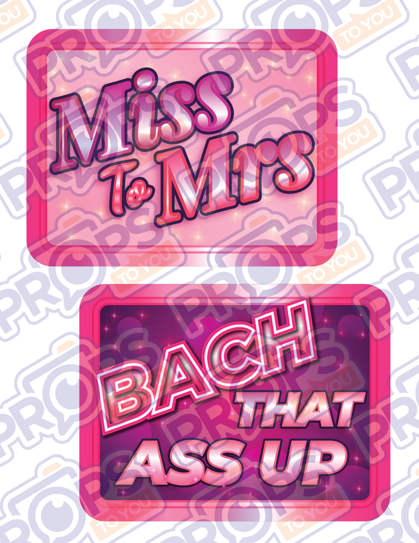 BUNDLE! Bachelorette - 5 Double-Sided Photo Booth Props