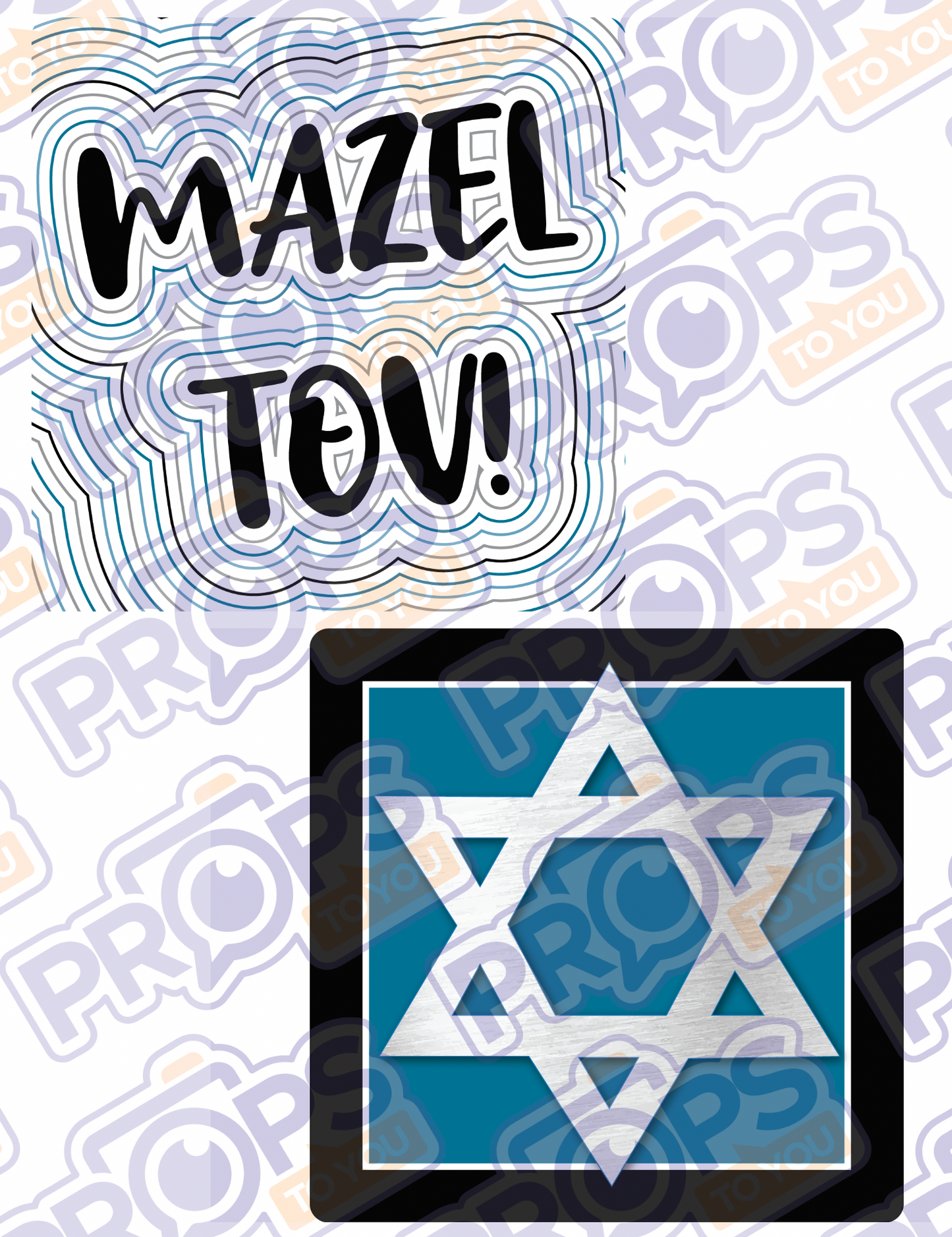 BUNDLE! Mitzvah - 5 Double-Sided Photo Booth Props