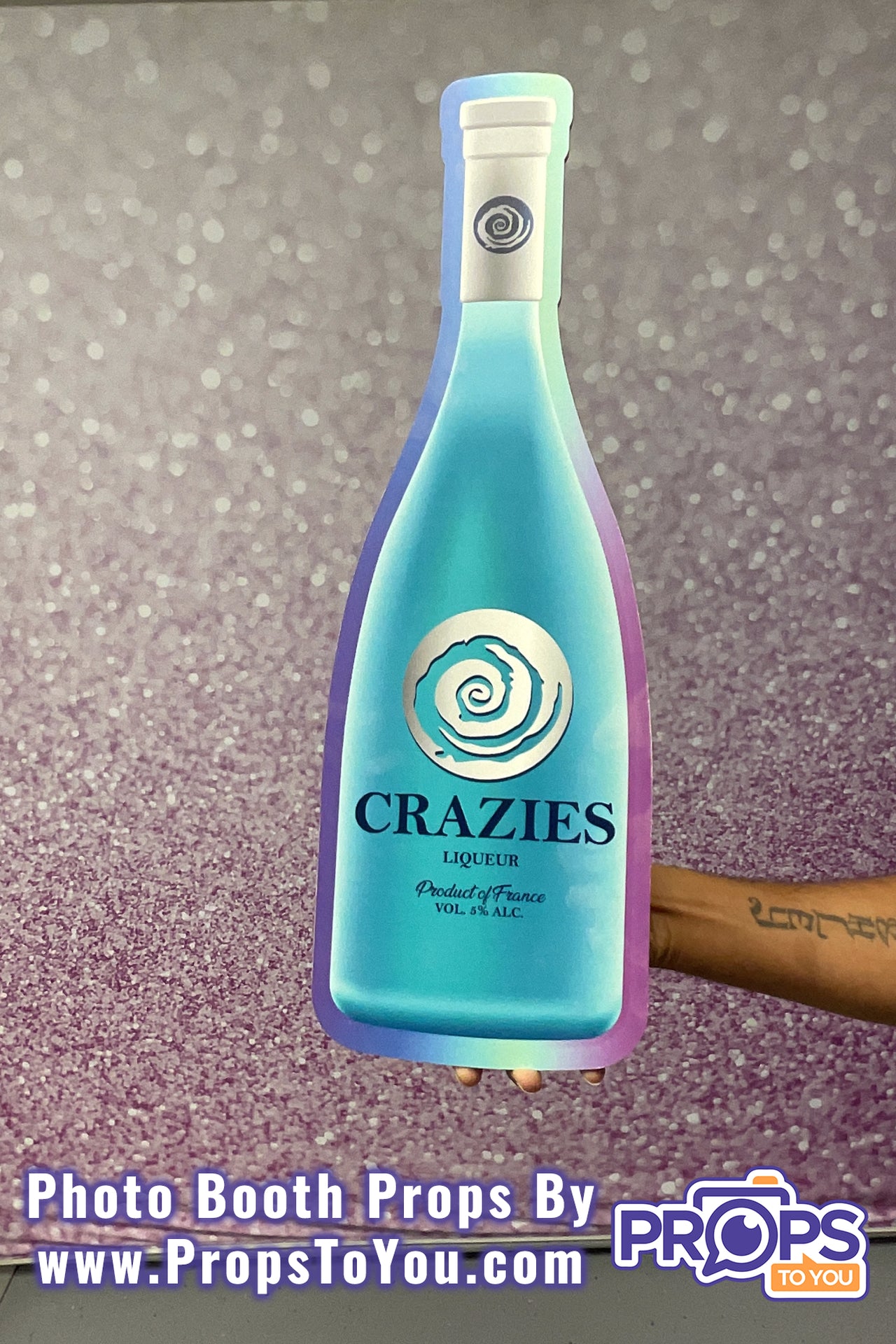 BIG Props: Alcohol! Blue Crazies/Ace Baller Sparkling Wine Photo Booth Prop