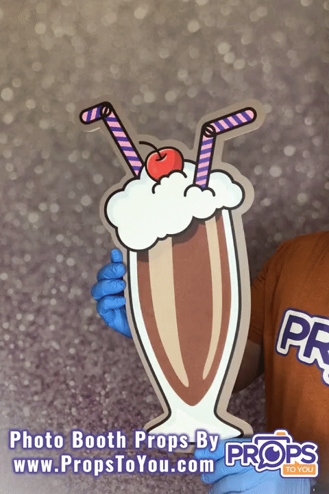 BIG Props: 1950's! Strawberry/Chocolate Milkshake Photo Booth Prop