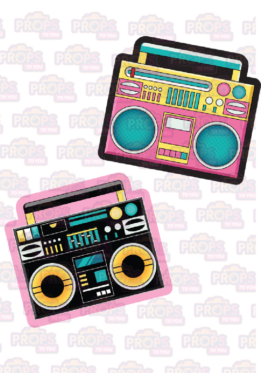 Big Props: 1980's! Pink/Black Boom Box (Stereo) Photo Booth Prop
