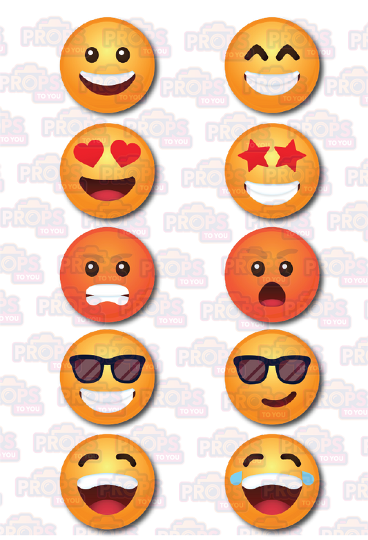 BUNDLE! Emoji Bundle - 5 Double-Sided Photo Booth Props
