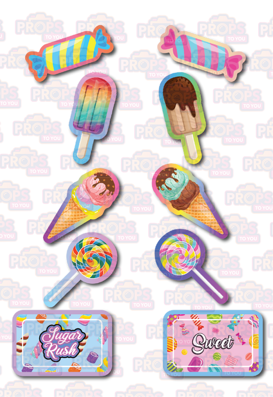 BUNDLE! Candy - 5 Double-Sided Candy-Themed Photo Booth Props