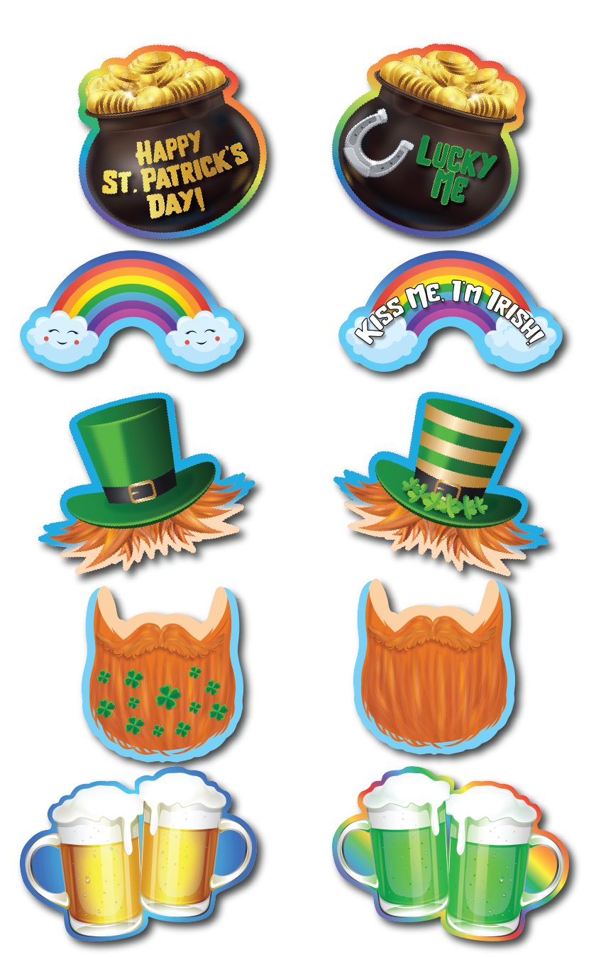 BUNDLE! Saint Patricks - 5 Double-Sided Photo Booth Props