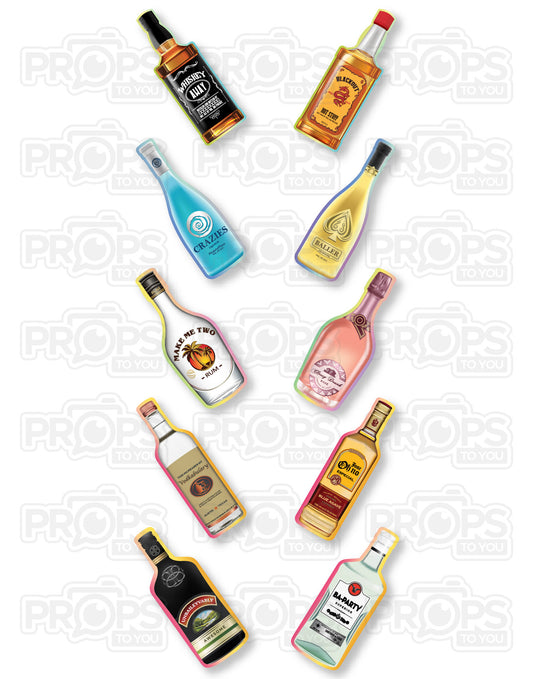 BUNDLE! Alcohol - 5 Double-Sided Photo Booth Props