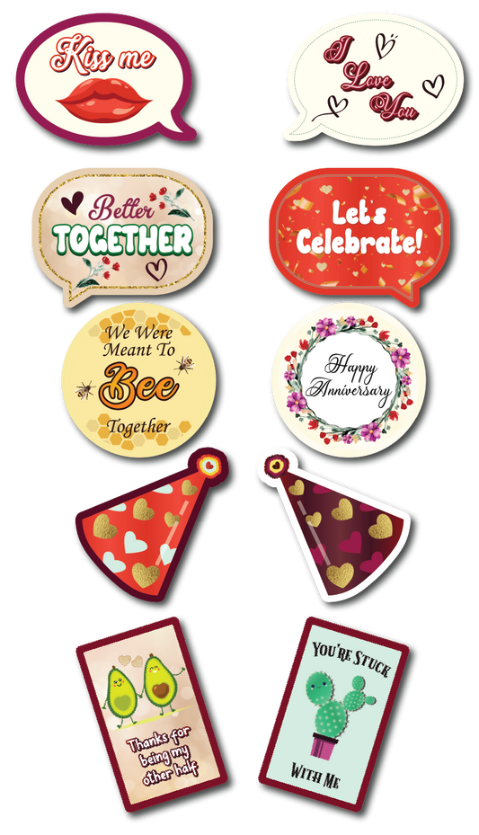 BUNDLE! Anniversary Bundle - 5 Double-Sided Photo Booth Props