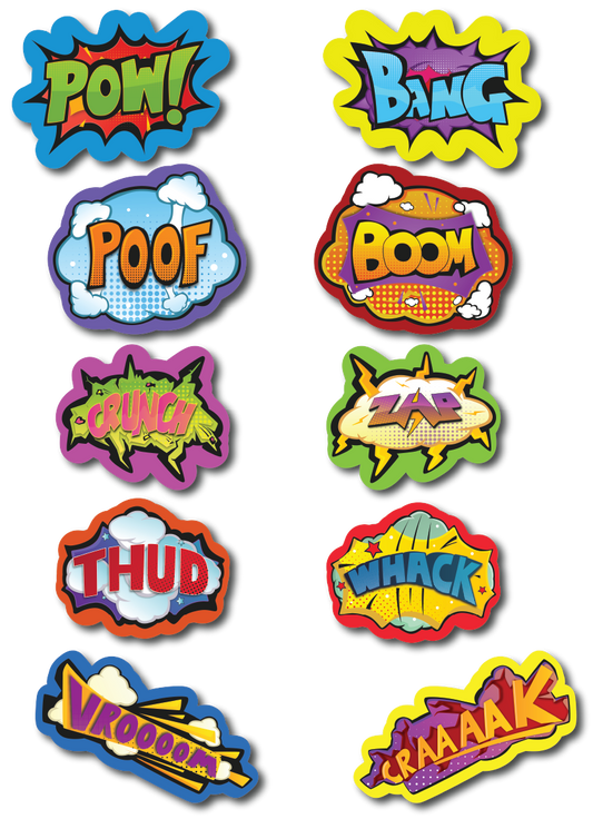 BUNDLE! Pow! - 5 Double-Sided Photo Booth Props