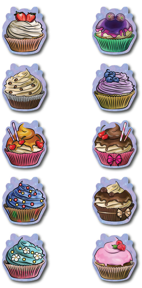 BUNDLE! Cupcakes Bundle - 5 Double-Sided Photo Booth Props