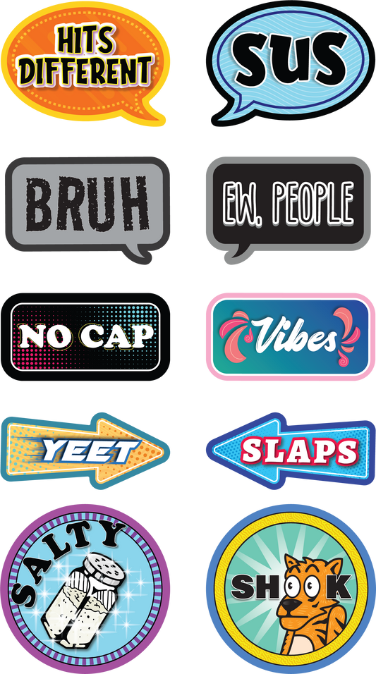 BUNDLE! Gen Z - 6 Double-Sided Photo Booth Props