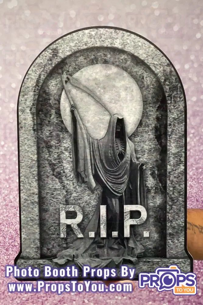 Halloween 2: RIP Gravestone/Beware Crow On Bones Photo Booth Prop