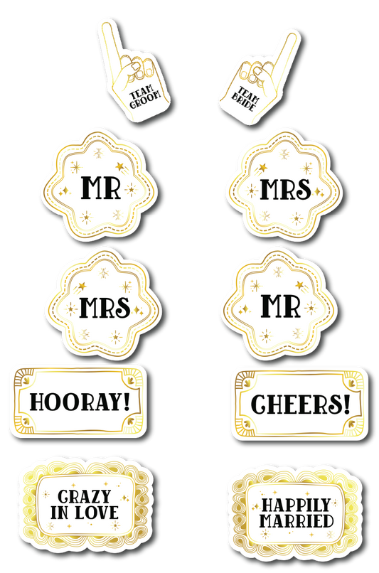 BUNDLE! Wedding Modern 1: 5 Double-Sided Photo Booth Props