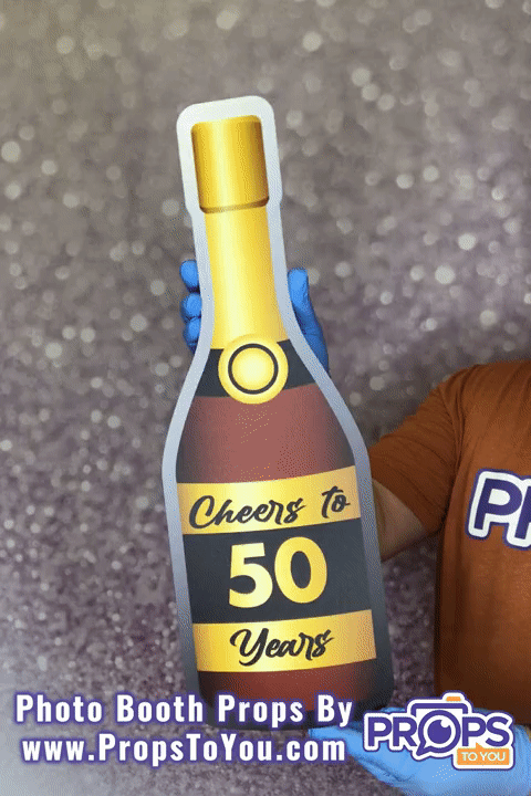 BIG Prop: 50th Birthday! 5 Perfect 10s/Cheers to 50 Years Wine Bottle Photobooth Prop