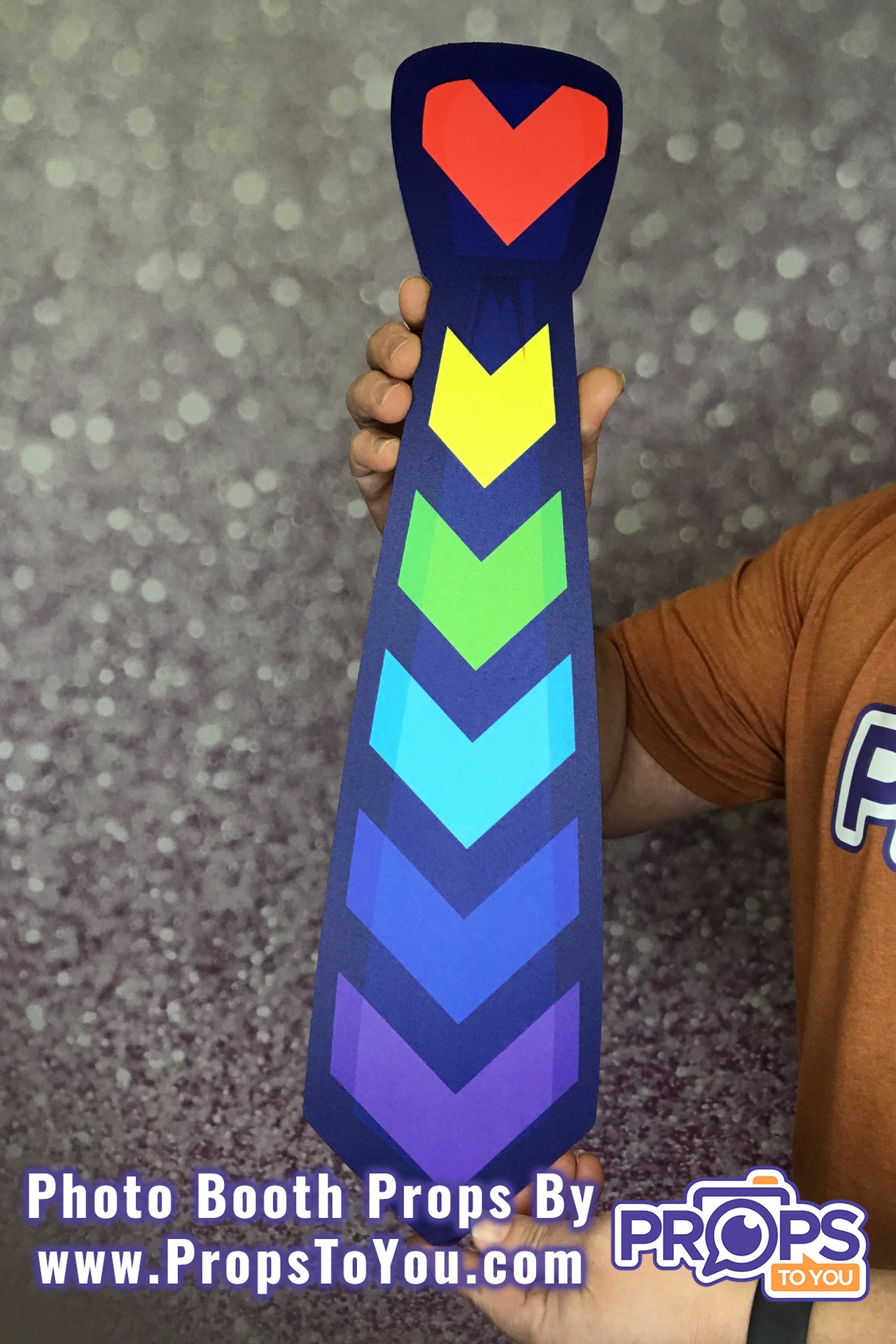 BIG Props: Great to Be 8! Rainbow/Water Blue Green Dress Tie Photo Booth Prop