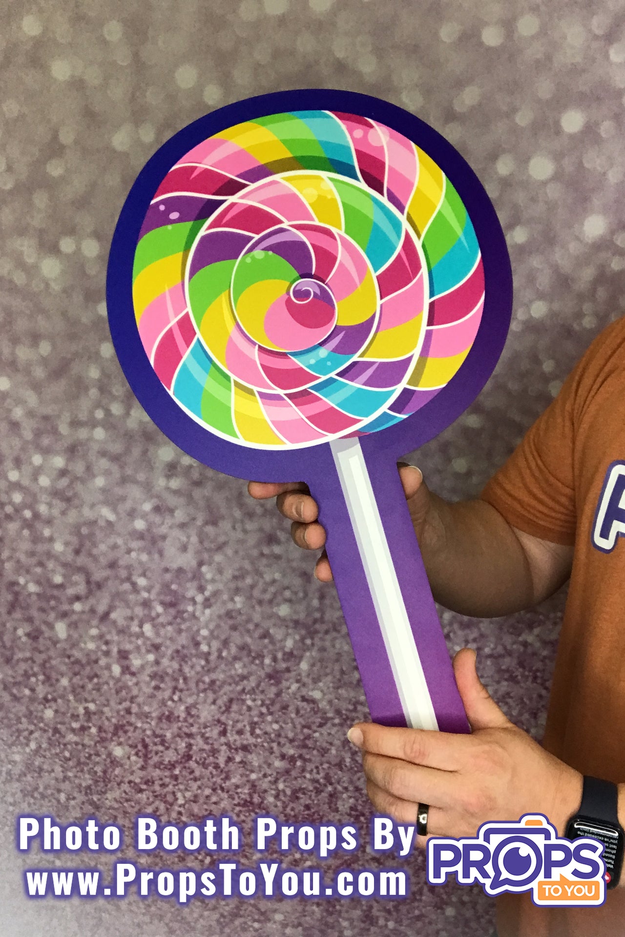BIG Props: Candy! Rainbow/Neon Swirl Lollipop Photo Booth Prop