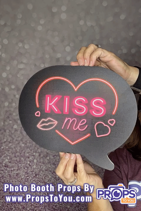 BUNDLE - Neon Speech Bubbles 2 - 5 Double-Sided Photo Booth Props