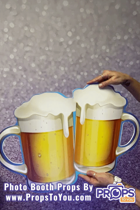 BIG Props: Dark Lager/Light Beer Clinking Mugs Photo Booth Prop