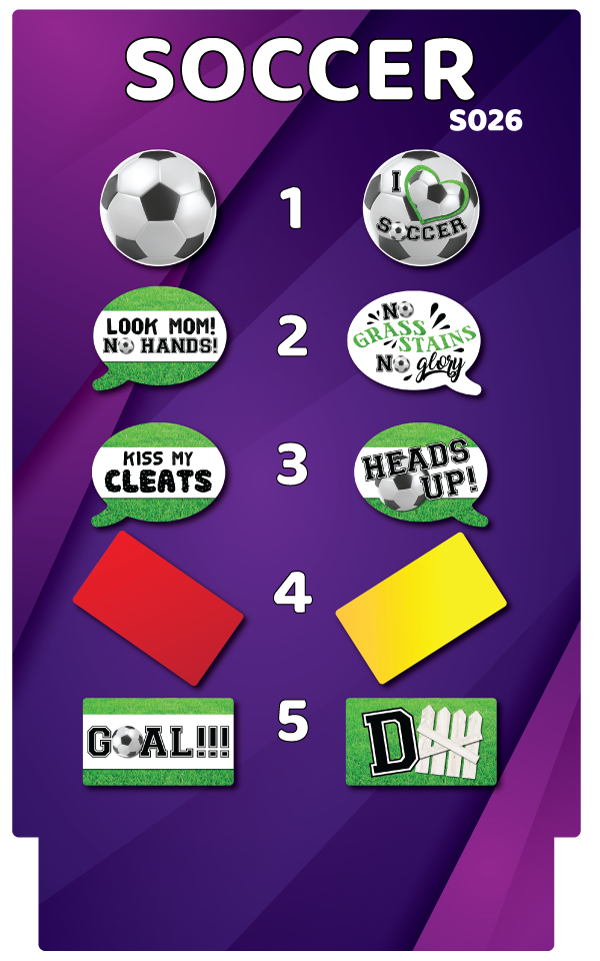 BUNDLE! Soccer - 5 Double-Sided Photo Booth Props