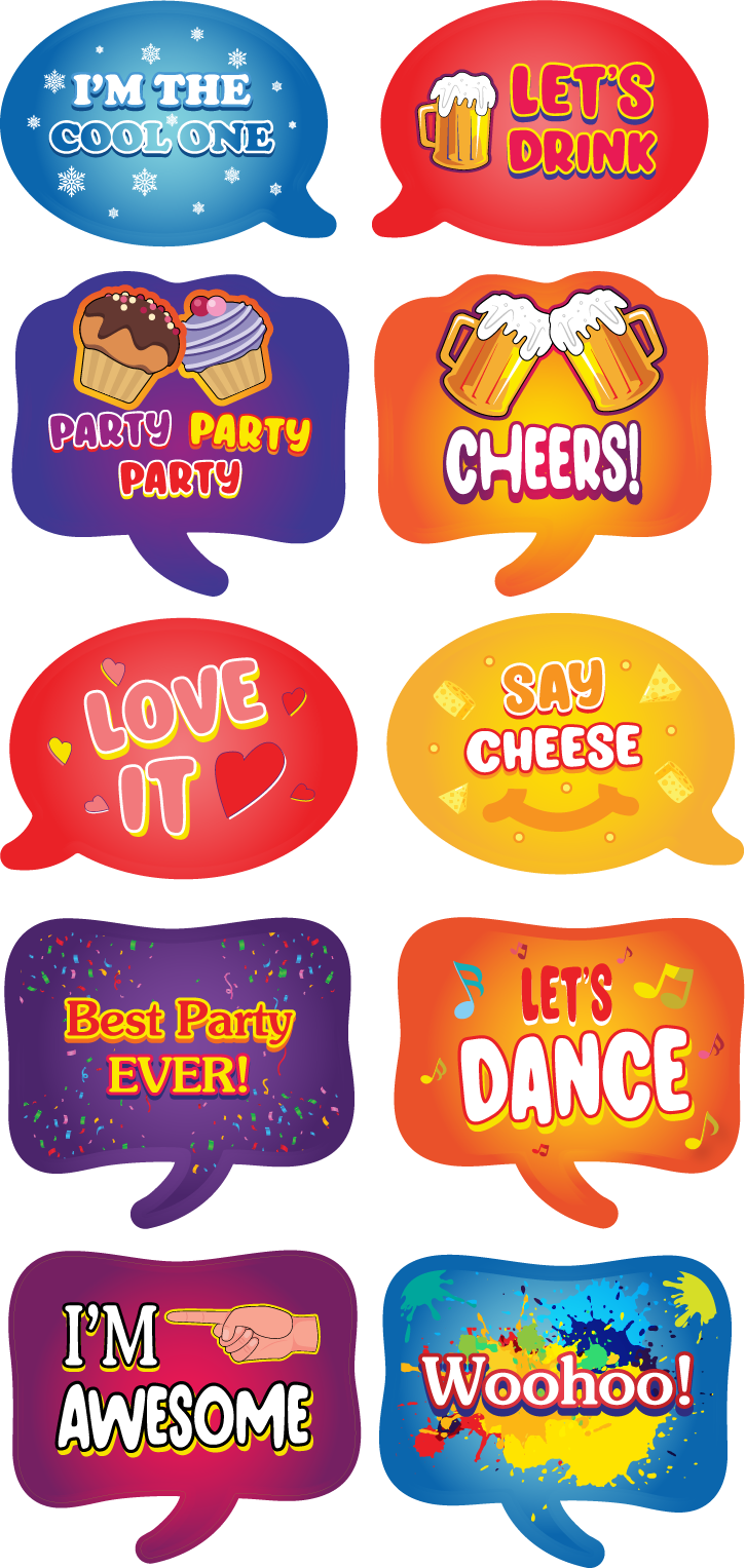 BUNDLE! Fun Signs 2 - 5 Double-Sided Photo Booth Props – Props To You ...