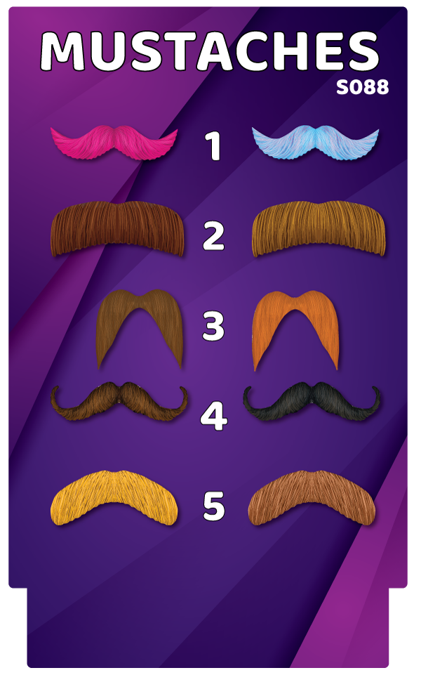 BUNDLE! Mustaches -5 Double-Sided Photo Booth Props