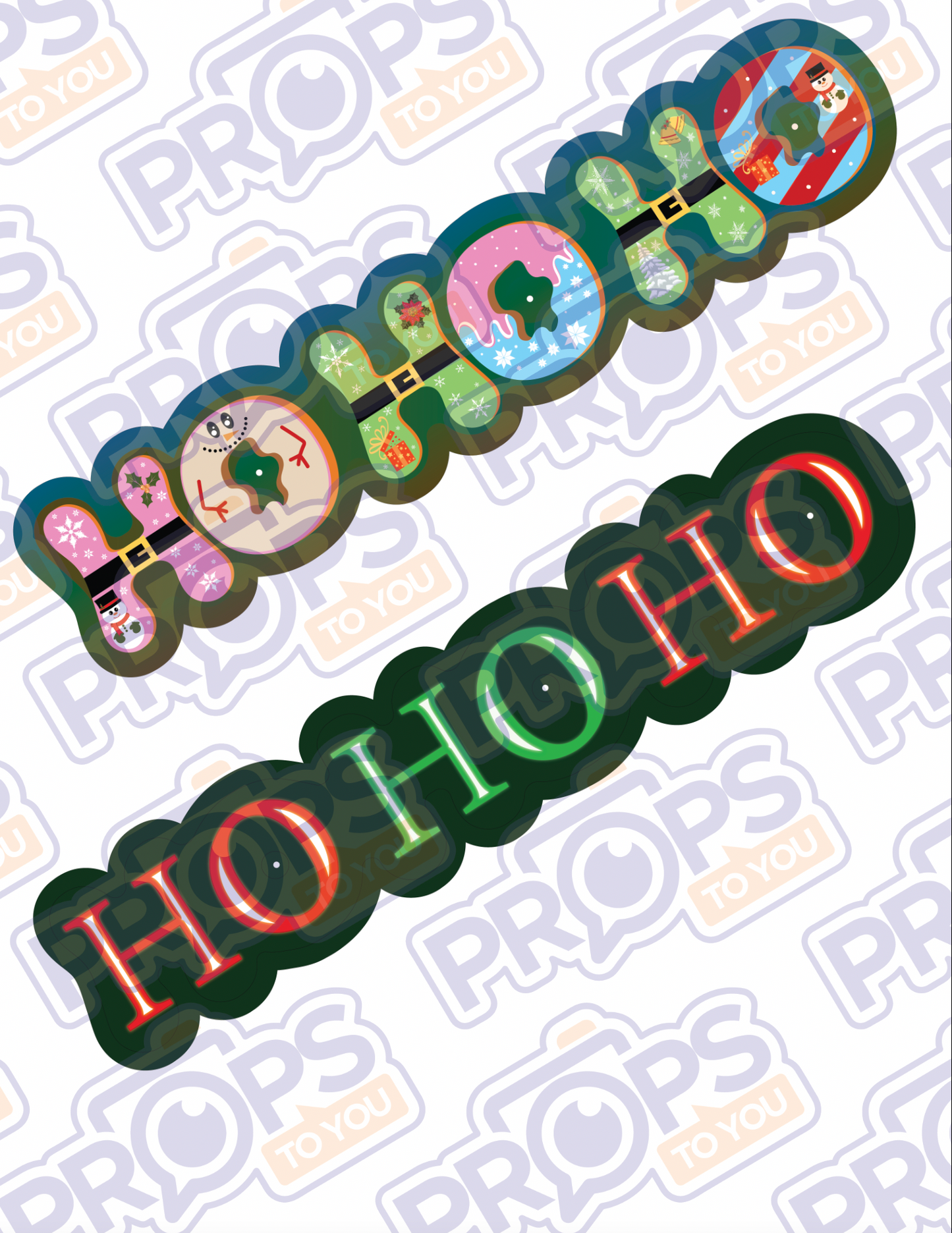 BIG Props: Christmas - Cute! HoHoHo Sign Photo Booth Prop