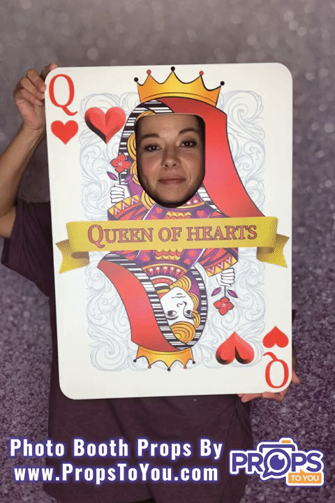 HUGE Props: King/Queen of Hearts Playing Card Frame Photo Both Prop
