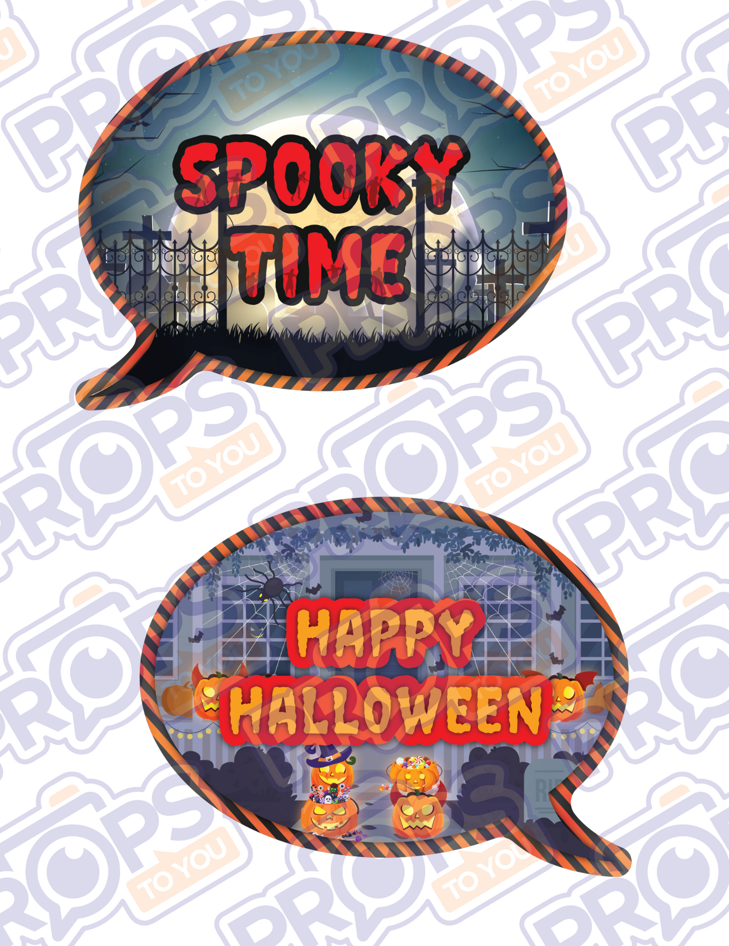 BUNDLE! Halloween - 5 Double-Sided Photo Booth Props