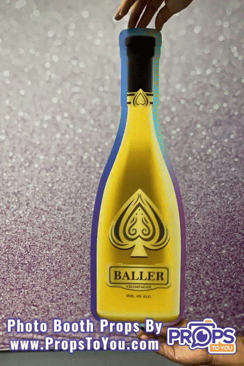 BIG Props: Alcohol! Blue Crazies/Ace Baller Sparkling Wine Photo Booth Prop