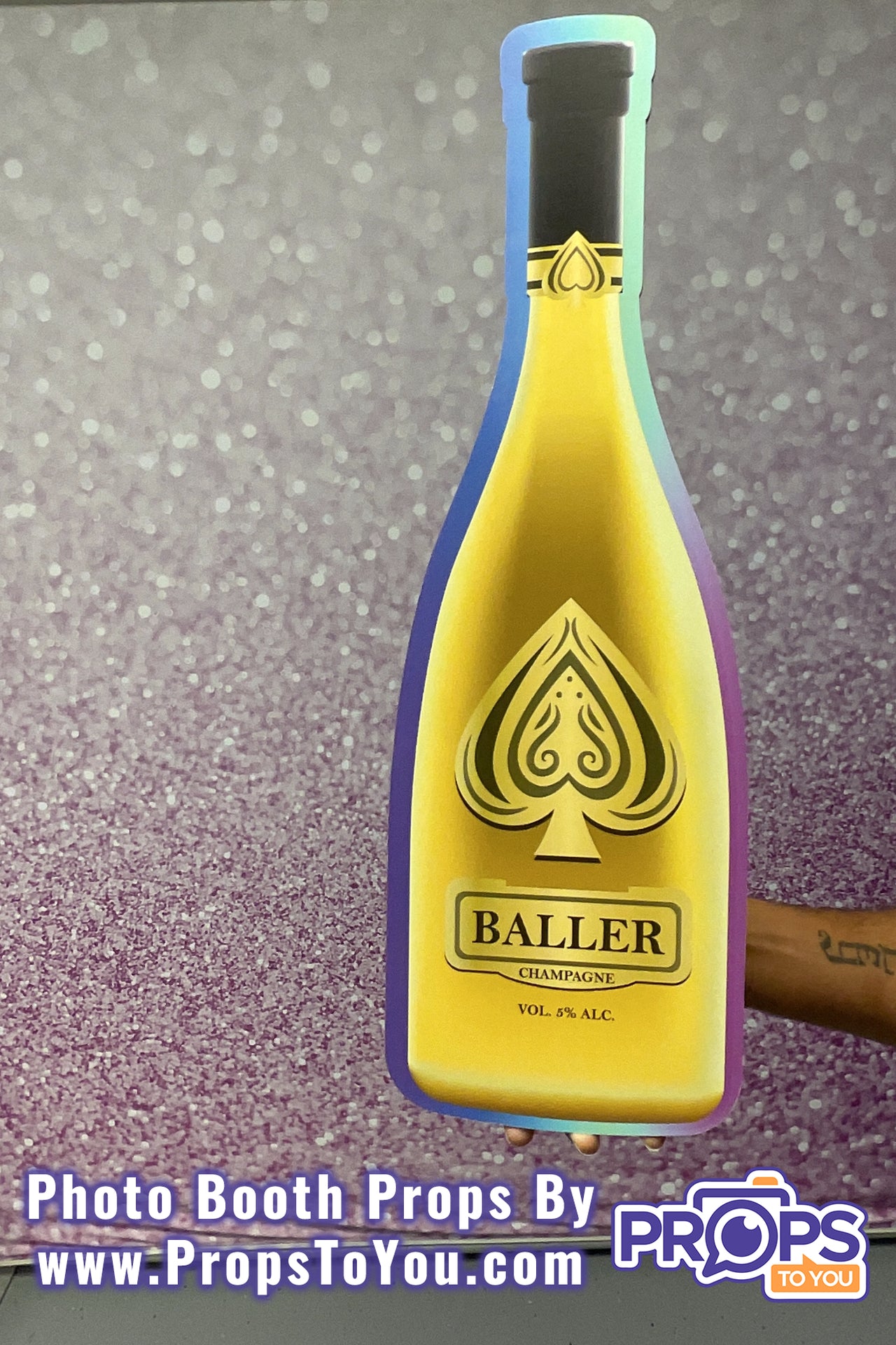 BIG Props: Alcohol! Blue Crazies/Ace Baller Sparkling Wine Photo Booth Prop