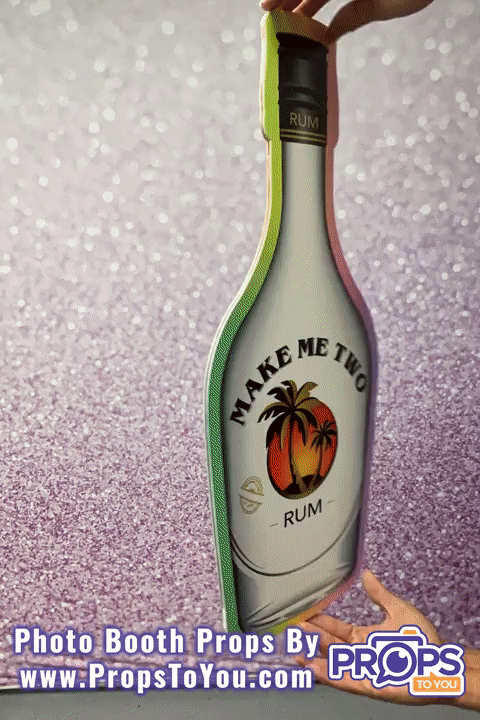 BIG Props: Alcohol! Tropical Rum/Classy Pink Sparkling Wine Photo Booth Prop