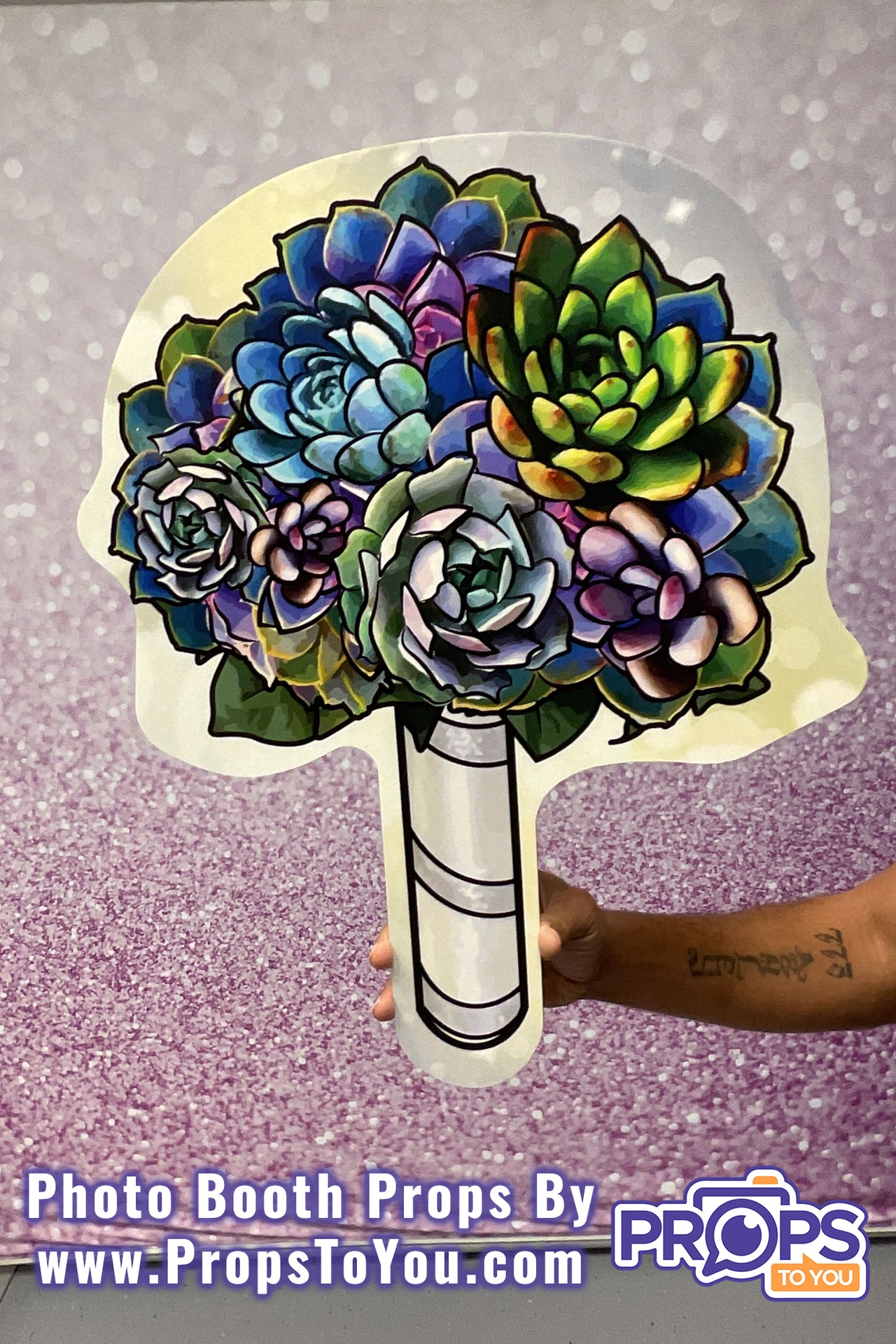 HUGE Props: All Greens/Multi Colored Succulent Bouquet Photo Booth Prop